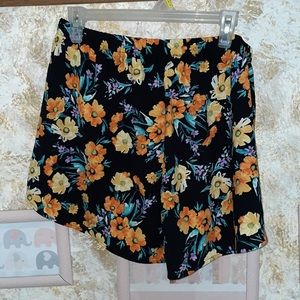 Floral orange and yellow shorts